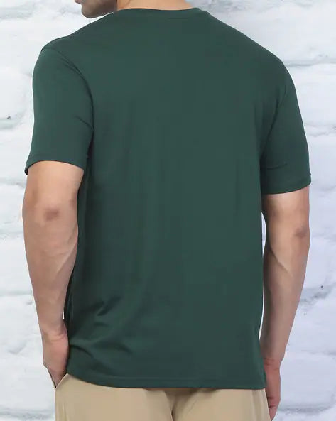 Short Sleeve Typographic Chest Print Crew Tshirt