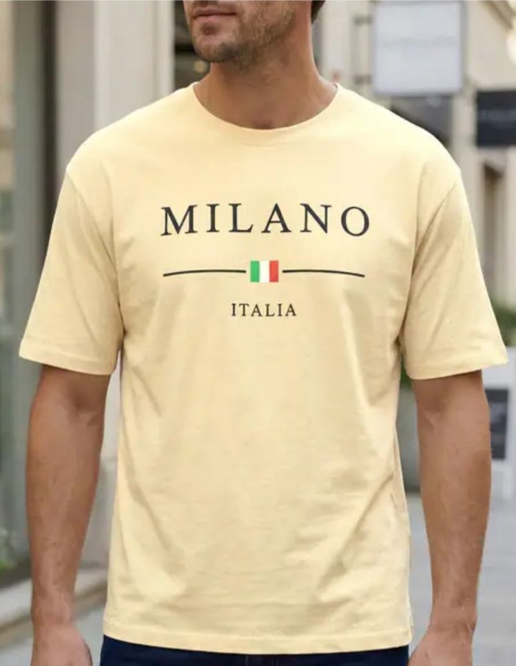 Drop Shoulder Typographic Chest Print Crew Tshirt